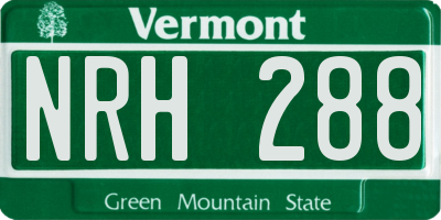 VT license plate NRH288