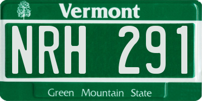 VT license plate NRH291