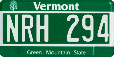 VT license plate NRH294