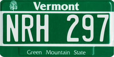 VT license plate NRH297