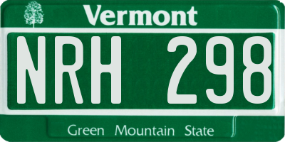 VT license plate NRH298