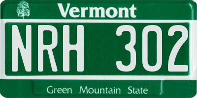 VT license plate NRH302