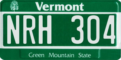VT license plate NRH304