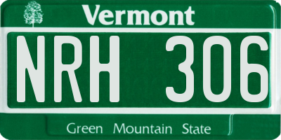 VT license plate NRH306