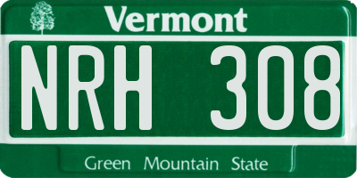 VT license plate NRH308
