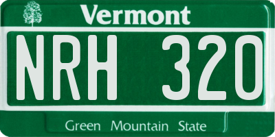VT license plate NRH320