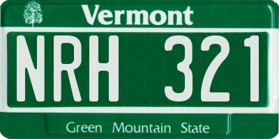VT license plate NRH321