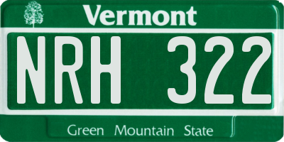 VT license plate NRH322