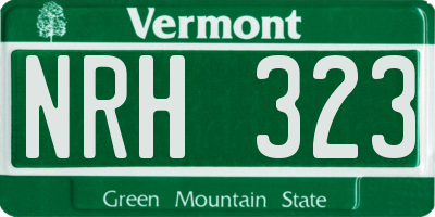 VT license plate NRH323