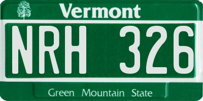 VT license plate NRH326