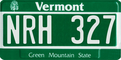 VT license plate NRH327
