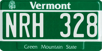 VT license plate NRH328