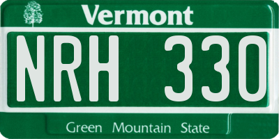 VT license plate NRH330