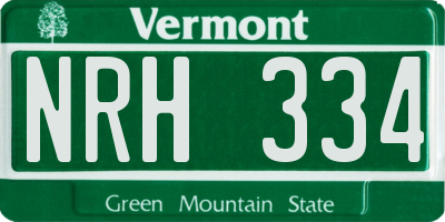 VT license plate NRH334