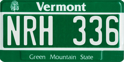 VT license plate NRH336
