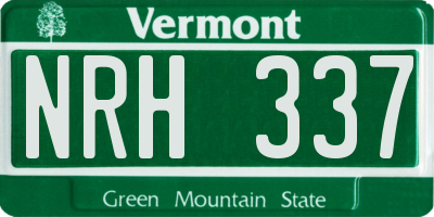 VT license plate NRH337