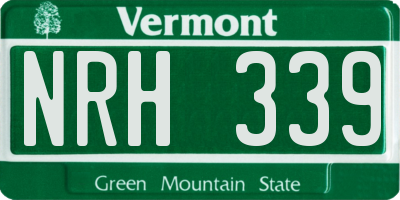 VT license plate NRH339