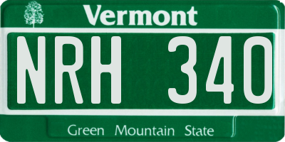 VT license plate NRH340