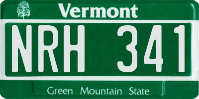 VT license plate NRH341