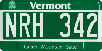 VT license plate NRH342