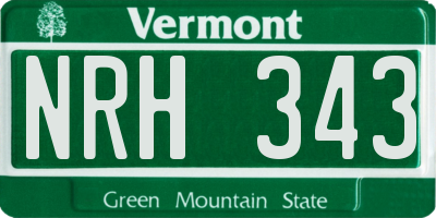 VT license plate NRH343