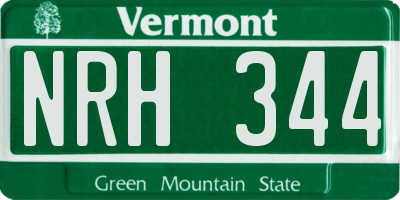 VT license plate NRH344