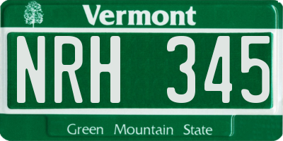 VT license plate NRH345