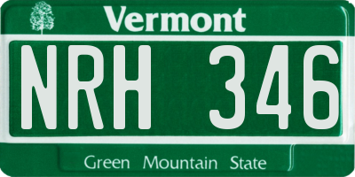 VT license plate NRH346