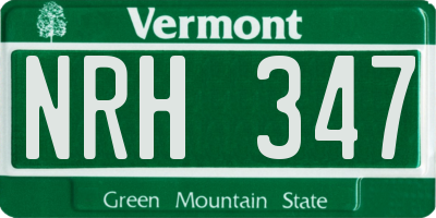 VT license plate NRH347