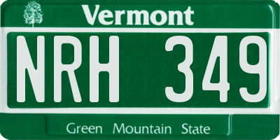 VT license plate NRH349
