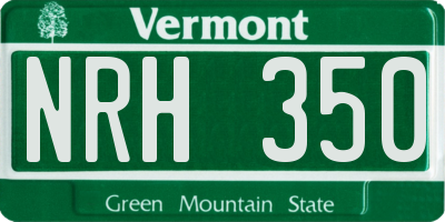 VT license plate NRH350