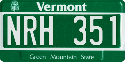 VT license plate NRH351