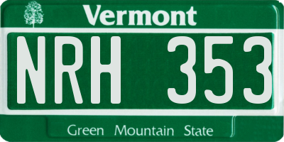 VT license plate NRH353