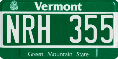 VT license plate NRH355