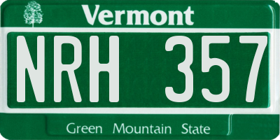 VT license plate NRH357