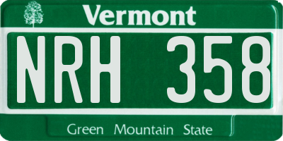 VT license plate NRH358