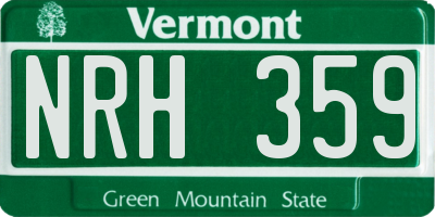 VT license plate NRH359