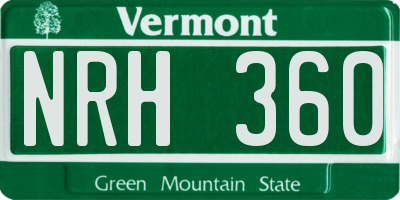 VT license plate NRH360