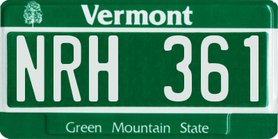 VT license plate NRH361
