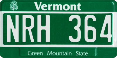 VT license plate NRH364