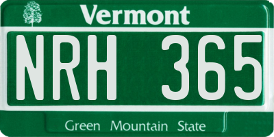 VT license plate NRH365