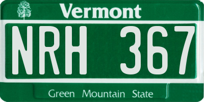 VT license plate NRH367