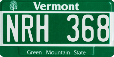 VT license plate NRH368