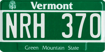 VT license plate NRH370