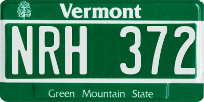 VT license plate NRH372