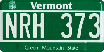 VT license plate NRH373