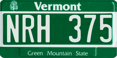 VT license plate NRH375