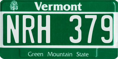 VT license plate NRH379