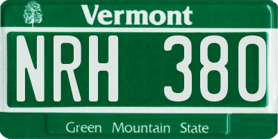 VT license plate NRH380