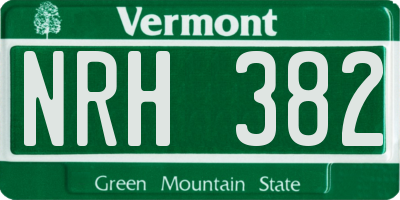 VT license plate NRH382